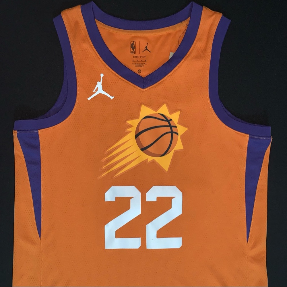 NWT Jordan Deandre Ayton Phoenix Suns #22 Orange Statement Swingman Jersey 44 M